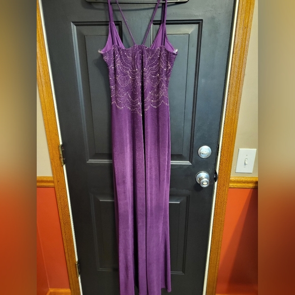 Jump Apparel purple sparkle top fitted maxi dress - Picture 5 of 12